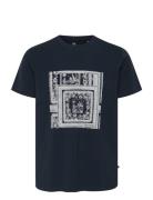 Majeramy Print Tops T-Kortærmet Skjorte Navy Matinique