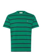 Striped Ss T-Shirt Tops T-Kortærmet Skjorte Green GANT