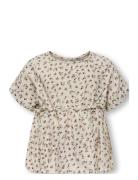 Kmgthyra Life S/S Top Wvn Noos Tops Blouses & Tunics Cream Kids Only