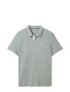 Basic Polo With Contrast Tops Polos Short-sleeved Green Tom Tailor