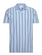 Stretch Polo Shirt S/S Tops Polos Short-sleeved Blue Lindbergh