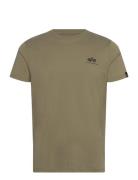 Backprint T Tops T-Kortærmet Skjorte Khaki Green Alpha Industries