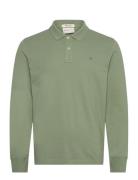 Reg Shield Ls Pique Rugger Tops Polos Long-sleeved Green GANT