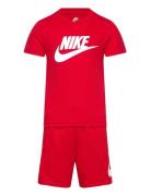 Nkn Club Tee & Short Set Sport Sets With Short-sleeved T-shirt Red Nik...