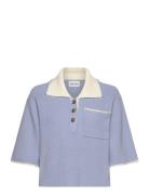 Carmelia Cropped Knitted Pike Designers Knitwear Jumpers Blue Malina