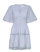 Elvira V-Neck Mini Dress Designers Short Dress Blue Malina