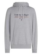 Hilfiger Center Stack Hoody Tops Sweatshirts & Hoodies Hoodies Grey To...