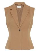 Mschkrissy Henrika Vest Blazers Sleeveless Blazers Beige MSCH Copenhag...