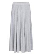 Crfolo Plissé Skirt Skirts Maxi Skirts Grey Cream