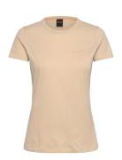 C_Elogo_20 Tops T-shirts & Tops Short-sleeved Beige BOSS