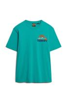 Cl Great Outdoors Chest Tee Tops T-Kortærmet Skjorte Blue Superdry