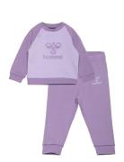 Hmlhumming Crewsuit Sets Sweatsuits Purple Hummel