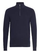 Oscar Half-Zip Knit Tops Knitwear Half Zip Jumpers Navy Clean Cut Cope...