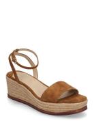 Leona Suede Espadrille Espadrillos Med Hæl Sandal Brown Lauren Ralph L...