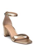 Logan Metallic Nappa Leather Sandal Højhælede Sko Gold Lauren Ralph La...