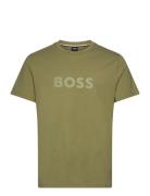 T-Shirt Rn Tops T-Kortærmet Skjorte Khaki Green BOSS