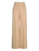 Tiana6 Bottoms Trousers Wide Leg Beige BOSS