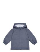 Hood Quilted Coat Parka Jakke Navy Mango