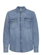 Western Shirt Tops Shirts Denim Shirts Blue Lee Jeans