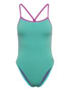 Womens Solid Vback Sport Swimsuits Blue Speedo