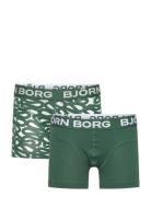 Cotton Stretch Boxer 2P Night & Underwear Underwear Panties Green Björ...