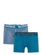 Cotton Stretch Boxer 2P Night & Underwear Underwear Panties Blue Björn...