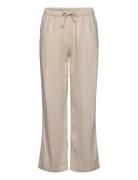 Trousers Linen Blend Bottoms Trousers Beige Lindex