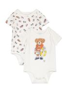 Polo Bear Cotton Bodysuit 2-Pack Bodies Short-sleeved White Ralph Laur...