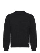 Crewneck Knit Cashmere Blend Tops Knitwear Round Necks Black HAN Kjøbe...