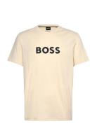 T-Shirt Rn Tops T-Kortærmet Skjorte Beige BOSS