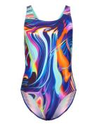 Girls Digital Allover Leaderback Badedragt Badetøj Multi/patterned Spe...