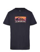 Ev Gradient Box Ss Yth Tops T-Kortærmet Skjorte Navy Quiksilver