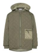 Jacket Padded W Hood Foret Jakke Green Lindex