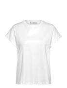 Rounded Neck Cotton T-Shirt Tops T-shirts & Tops Short-sleeved White M...