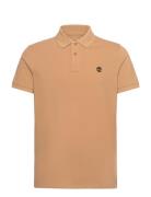 Pique Short Sleeve Polo Tops Polos Short-sleeved Beige Timberland