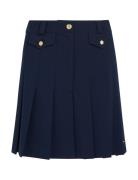 Gold Button Pleated Mini Skirt Skirts Short Skirts Navy Tommy Hilfiger