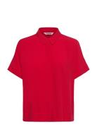 Srfreedom Ss Shirt Tops Shirts Short-sleeved Red Soft Rebels