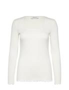 Rwbelmo Ls T-Shirt Top Cream Rosemunde