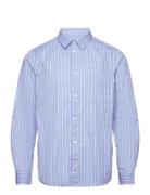 Timothy Tattoo Stripe Shirt Designers Shirts Casual Blue WOOD WOOD