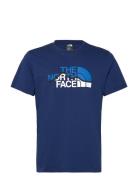 M Ss Mountain Line Tee Sport T-Kortærmet Skjorte Blue The North Face