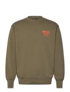 Compact Cotton Mnc Crew Tops Sweatshirts & Hoodies Sweatshirts Khaki G...