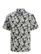 Jorjoshua Split Aop Shirt Ss Jnr Tops Shirts Short-sleeved Shirts Blac...