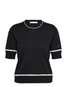 Karla Contrast Top Designers T-shirts & Tops Short-sleeved Black BUSNE...