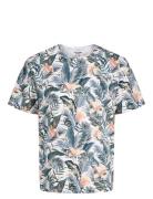 Jjebryan Aop Tee S/S O-Neck Sn Tops T-Kortærmet Skjorte White Jack & J...