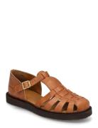 Sandals - Flat - Closed Toe - Op Flade Sandaler Brown ANGULUS