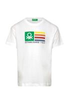 T-Shirt Tops T-Kortærmet Skjorte White United Colors Of Benetton