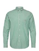 Reg Classic Poplin Stripe Shirt Tops Shirts Casual Green GANT