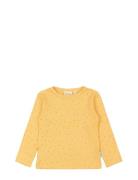 T-Shirt L/S Modal Dot Tops T-shirts Long-sleeved T-Skjorte Yellow Peti...