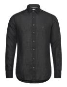 Linen Slim Fit Shirt Tops Shirts Linen Shirts Black Michael Kors