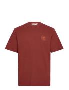 Washed Boot Lab Back Graphic Tee Tops T-Kortærmet Skjorte Burgundy Tim...